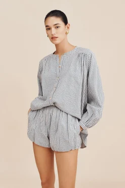 Hot AURELIA SHORT - BLUE GINGHAM Coordinating Sets|Shorts