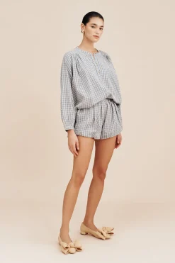Hot AURELIA SHORT - BLUE GINGHAM Coordinating Sets|Shorts