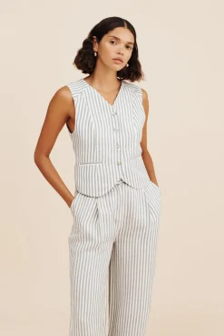 Sale DIANA VEST - SEAGRASS STRIPE Tops