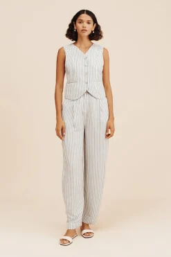 Sale DIANA VEST - SEAGRASS STRIPE Tops
