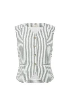 Sale DIANA VEST - SEAGRASS STRIPE Tops