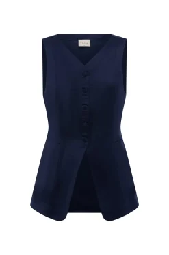 Hot LORENZO HIGH NECK VEST - Coordinating Sets|Tops