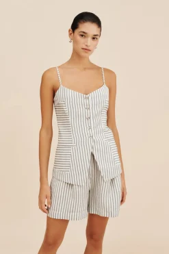 Cheap LORENZO SHORT - SEAGRASS STRIPE Shorts