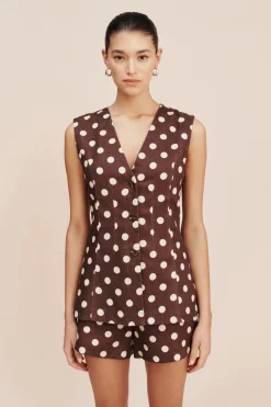 Clearance LORI VEST - POLKA DOT Tops