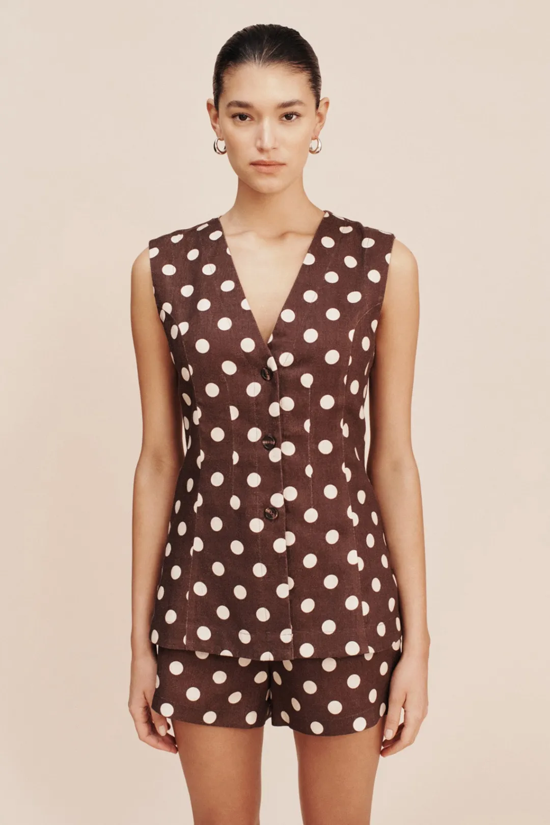 Clearance LORI VEST - POLKA DOT Tops