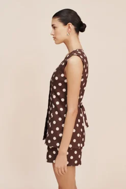 Clearance LORI VEST - POLKA DOT Tops