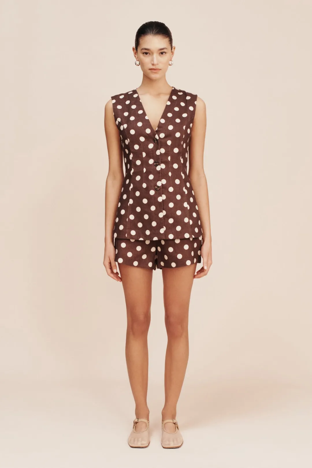 Clearance LORI VEST - POLKA DOT Tops