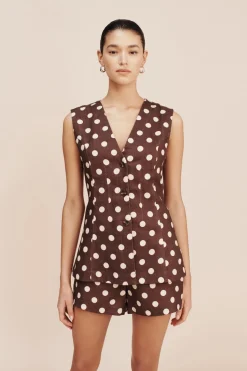 Clearance LORI VEST - POLKA DOT Tops