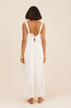 Store LOUISA TIE DRESS - VINTAGE WHITE Maxi Dresses|Dresses