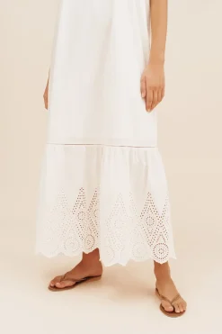 Store LOUISA TIE DRESS - VINTAGE WHITE Maxi Dresses|Dresses