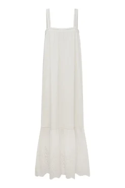 Store LOUISA TIE DRESS - VINTAGE WHITE Maxi Dresses|Dresses