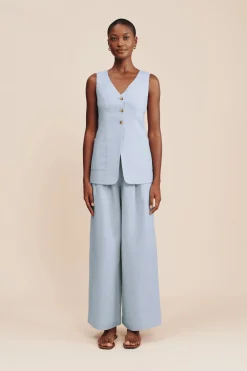 Shop PARKER TROUSER - SILVER BLUE Trousers