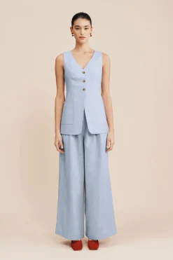Shop PARKER TROUSER - SILVER BLUE Trousers