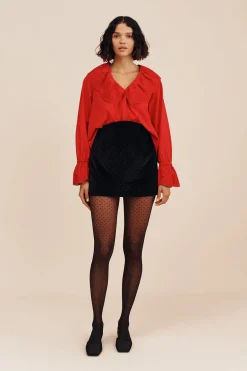 Outlet ROMEO MINI SKIRT - BLACK VELVET Coordinating Sets|Skirts