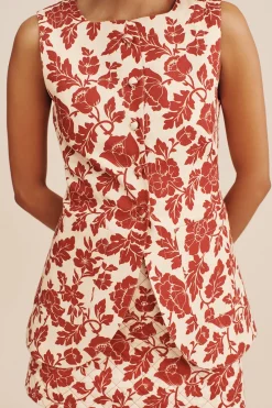 Cheap ROMEO VEST - SCARLET BLOOM Tops|Coordinating Sets