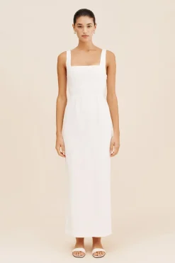 Best SKYLA COLUMN DRESS - Linen Dresses|Midi Dresses