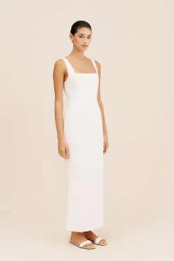 Best SKYLA COLUMN DRESS - Linen Dresses|Midi Dresses