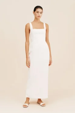 Best SKYLA COLUMN DRESS - Linen Dresses|Midi Dresses