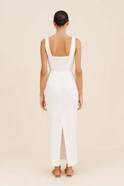 Best SKYLA COLUMN DRESS - Linen Dresses|Midi Dresses