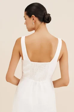 Best SKYLA COLUMN DRESS - Linen Dresses|Midi Dresses
