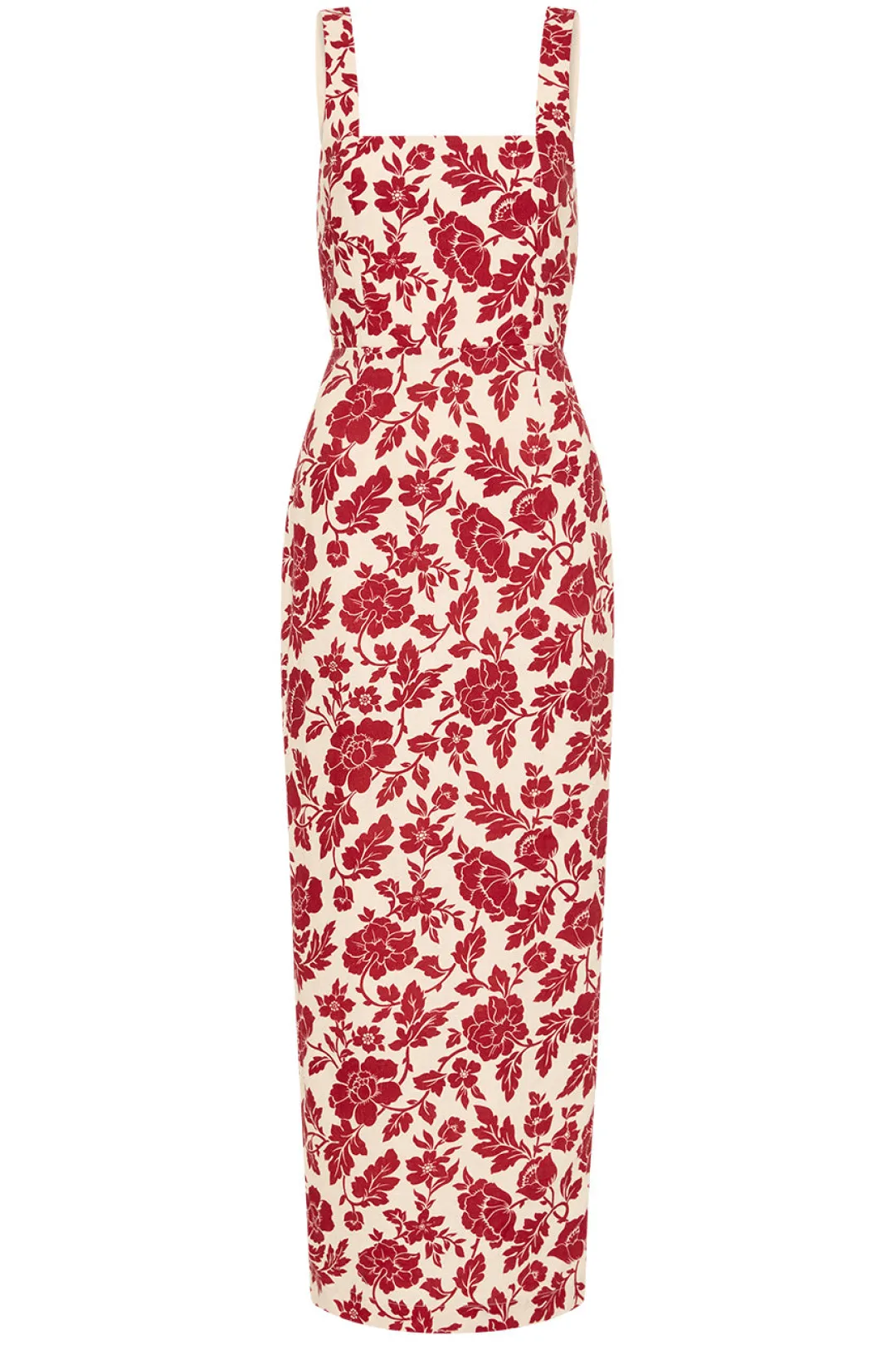 Hot SKYLA COLUMN DRESS - SCARLET BLOOM Linen Dresses|Occasional Dresses