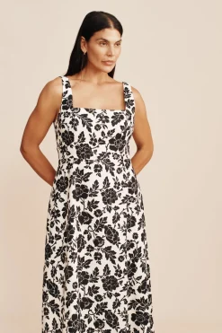 New SKYLA DRESS - NOIR BLOOM Linen Dresses|Occasional Dresses