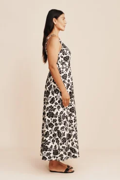 New SKYLA DRESS - NOIR BLOOM Linen Dresses|Occasional Dresses
