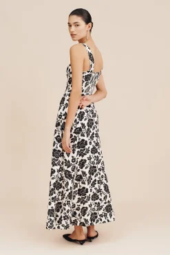 New SKYLA DRESS - NOIR BLOOM Linen Dresses|Occasional Dresses