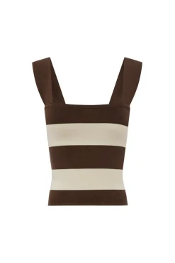 Best THEO CAMI - CHOCOLATE STRIPE Knitwear|Tops