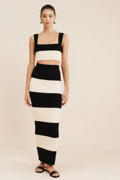 Discount THEO SKIRT - BLACK STRIPE Coordinating Sets|Skirts
