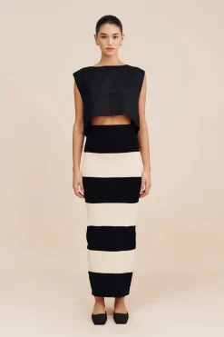 Discount THEO SKIRT - BLACK STRIPE Coordinating Sets|Skirts