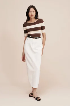 Online THEO TOP - CHOCOLATE STRIPE Knitwear|Tops