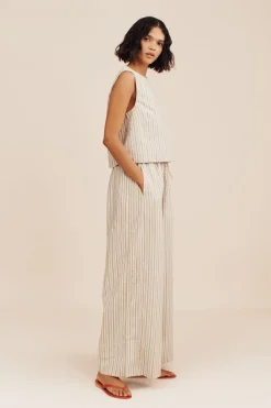 Best Sale VIVIAN PANT - BEIGE STRIPE Coordinating Sets|Trousers