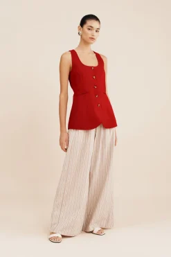 Best Sale VIVIAN PANT - BEIGE STRIPE Coordinating Sets|Trousers
