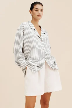 Cheap ZADIE SHIRT - SEAGRASS STRIPE Tops