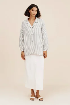 Cheap ZADIE SHIRT - SEAGRASS STRIPE Tops