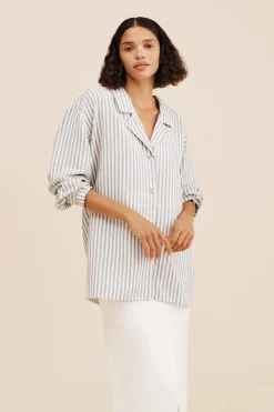 Cheap ZADIE SHIRT - SEAGRASS STRIPE Tops